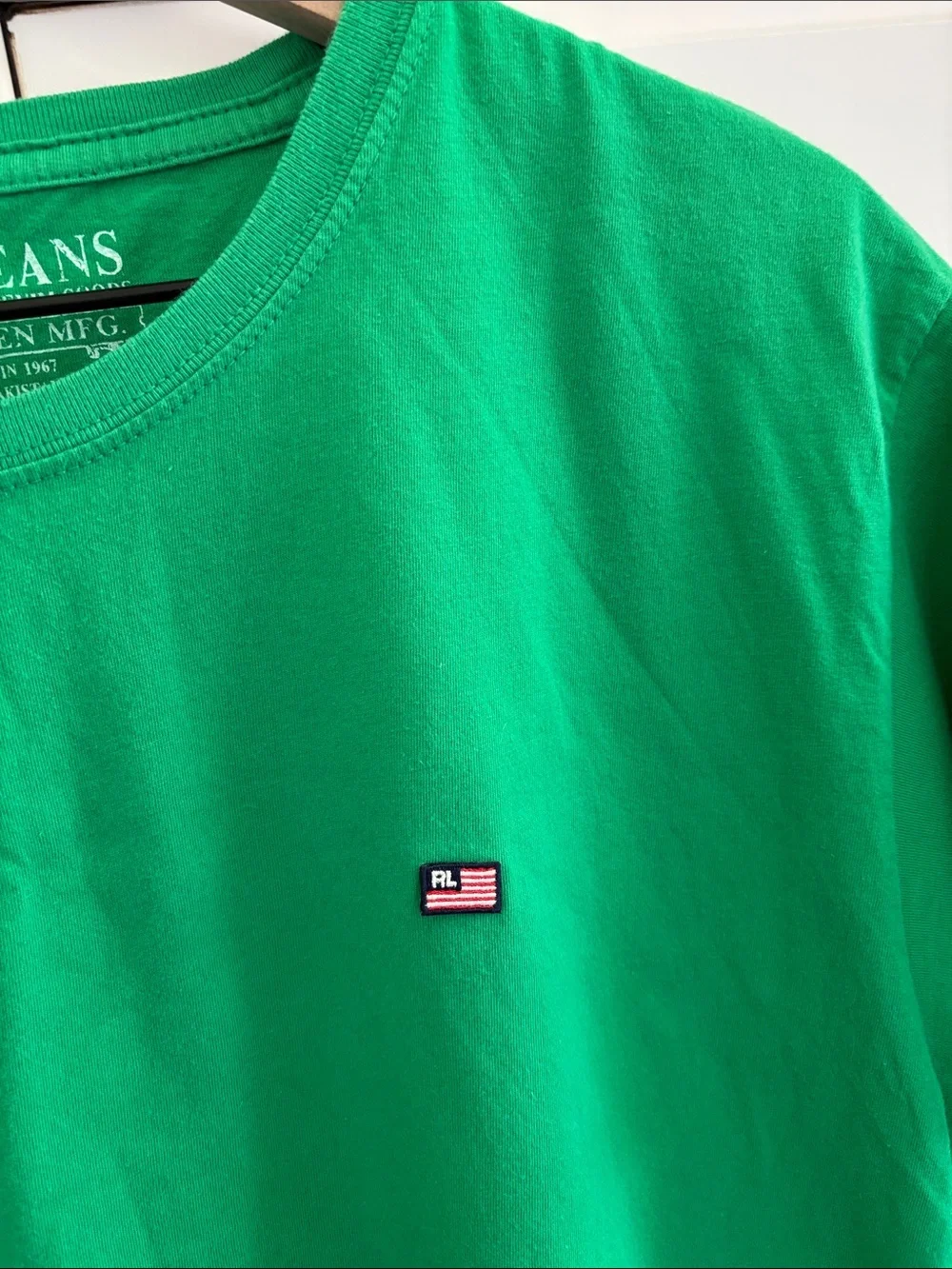 Polo Ralph Lauren Green USA Flag Embroidered Short Sleeve Tshirt Mens XL